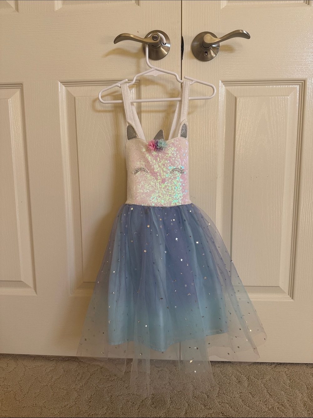 Zunie Iridescent White Bodice & Blue Ombre Unicorn Tulle Dress
